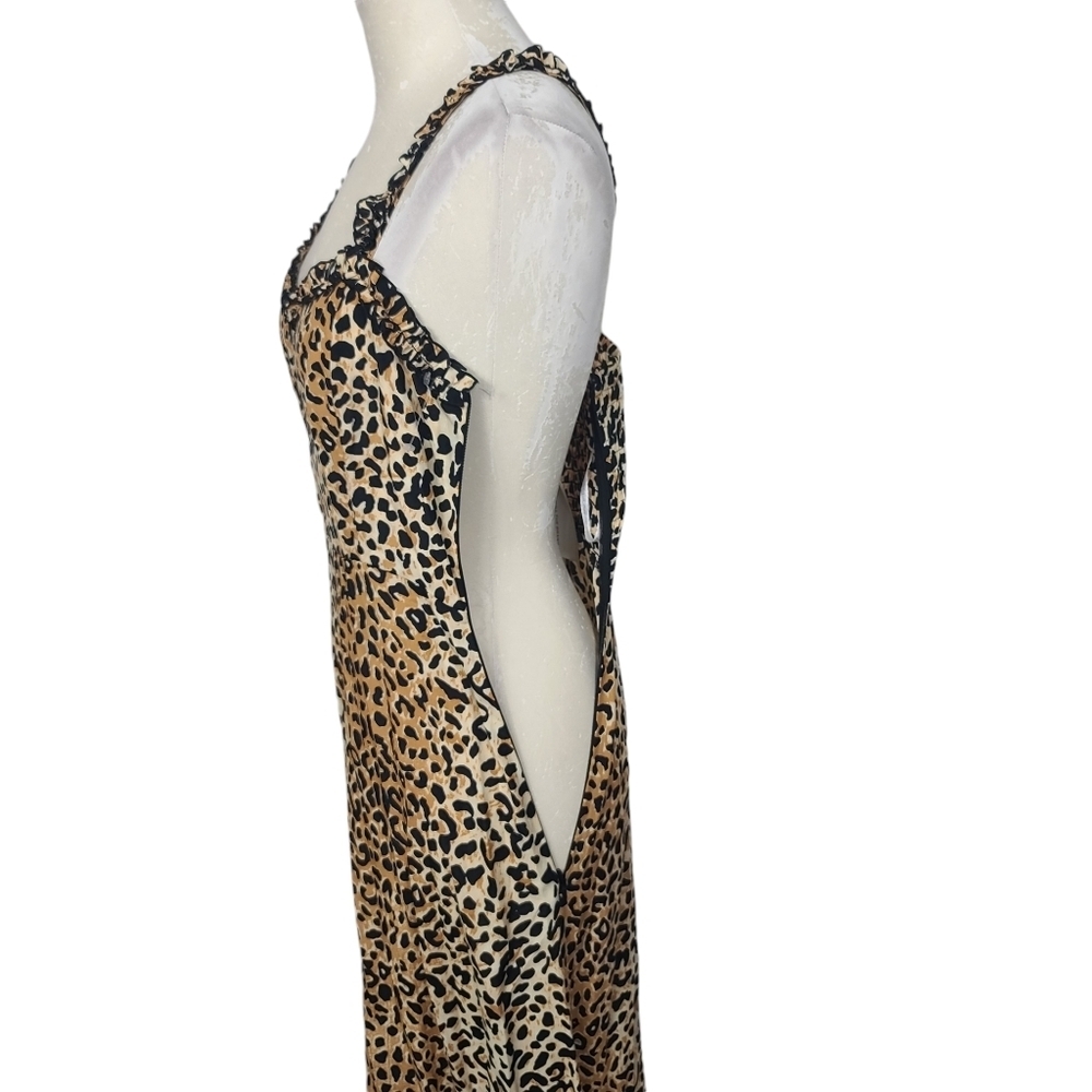 NWT Faithfull The Brand Noemie Rayon Crepe Animal Print Midi Sleeveless Dress S - Picture 4 of 10